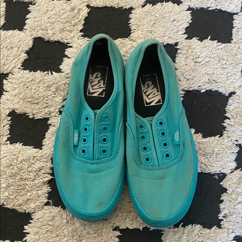 Teal Vans - Used / Missing Laces